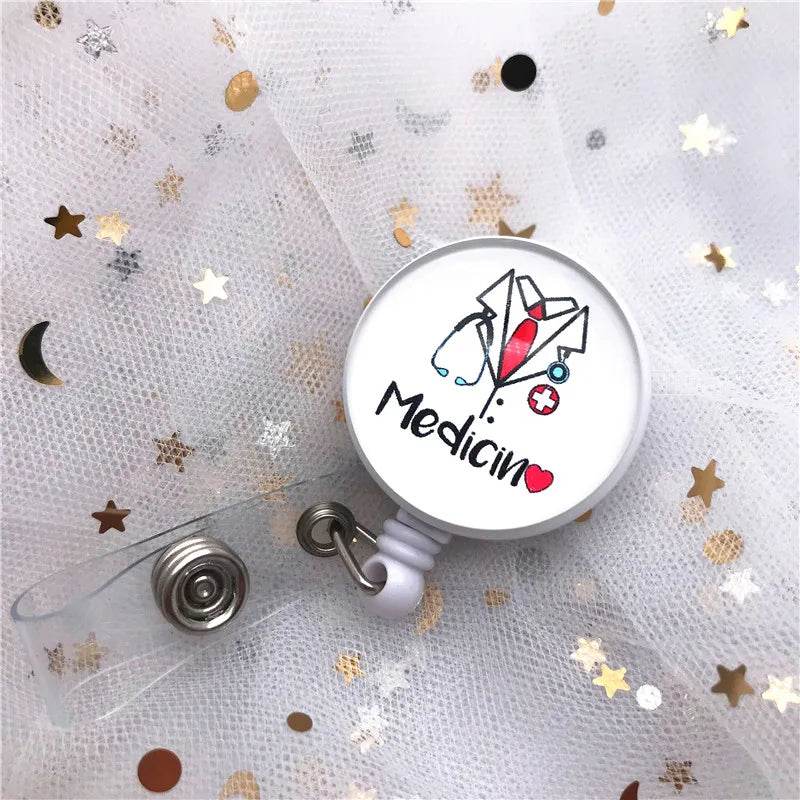 New Arrival Top Quality Retractable Doctor Nurse Badge Reel Fashion Cartoon cute Students ID Card Badge Holder