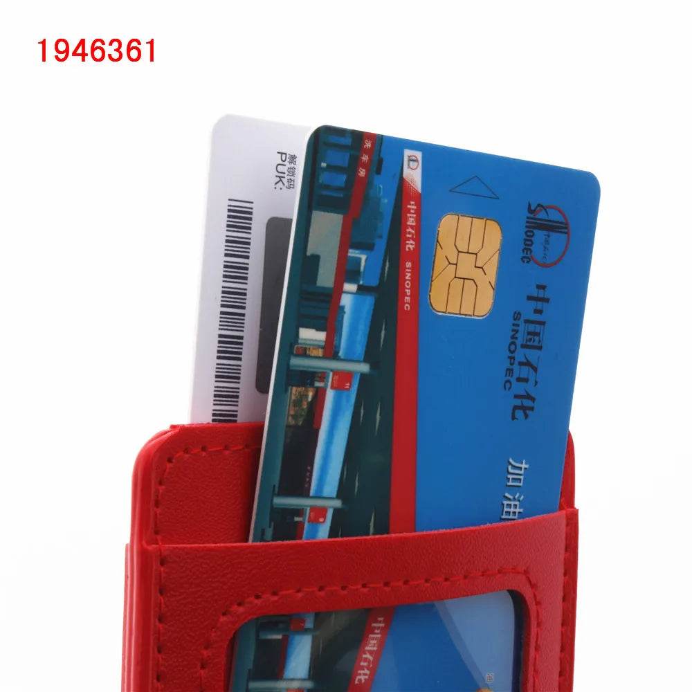 Luxury quality 610 PU Leather material double card sleeve ID Badge Case Clear Bank Credit Card Badge Holder Accessories