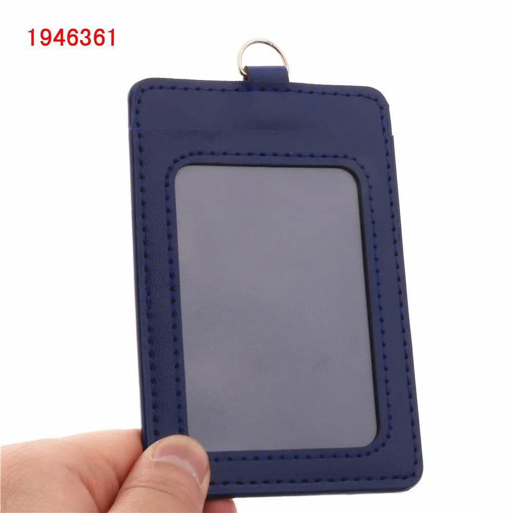 Luxury quality 610 PU Leather material double card sleeve ID Badge Case Clear Bank Credit Card Badge Holder Accessories PU-A7