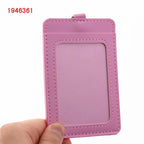 Luxury quality 610 PU Leather material double card sleeve ID Badge Case Clear Bank Credit Card Badge Holder Accessories PU-A6