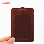 Luxury quality 610 PU Leather material double card sleeve ID Badge Case Clear Bank Credit Card Badge Holder Accessories PU-A2