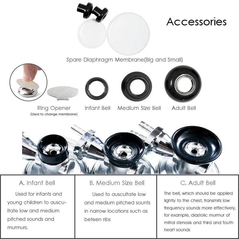 The Classic Black Doctor Cardiology Stethoscope - A Must-Have for Medical Professionals!