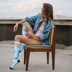 Men Women Socks Compression Socks Elastic Sports Beautiful Leg Nurse Stocking Jogging Climbing Cycling Flight Excercise