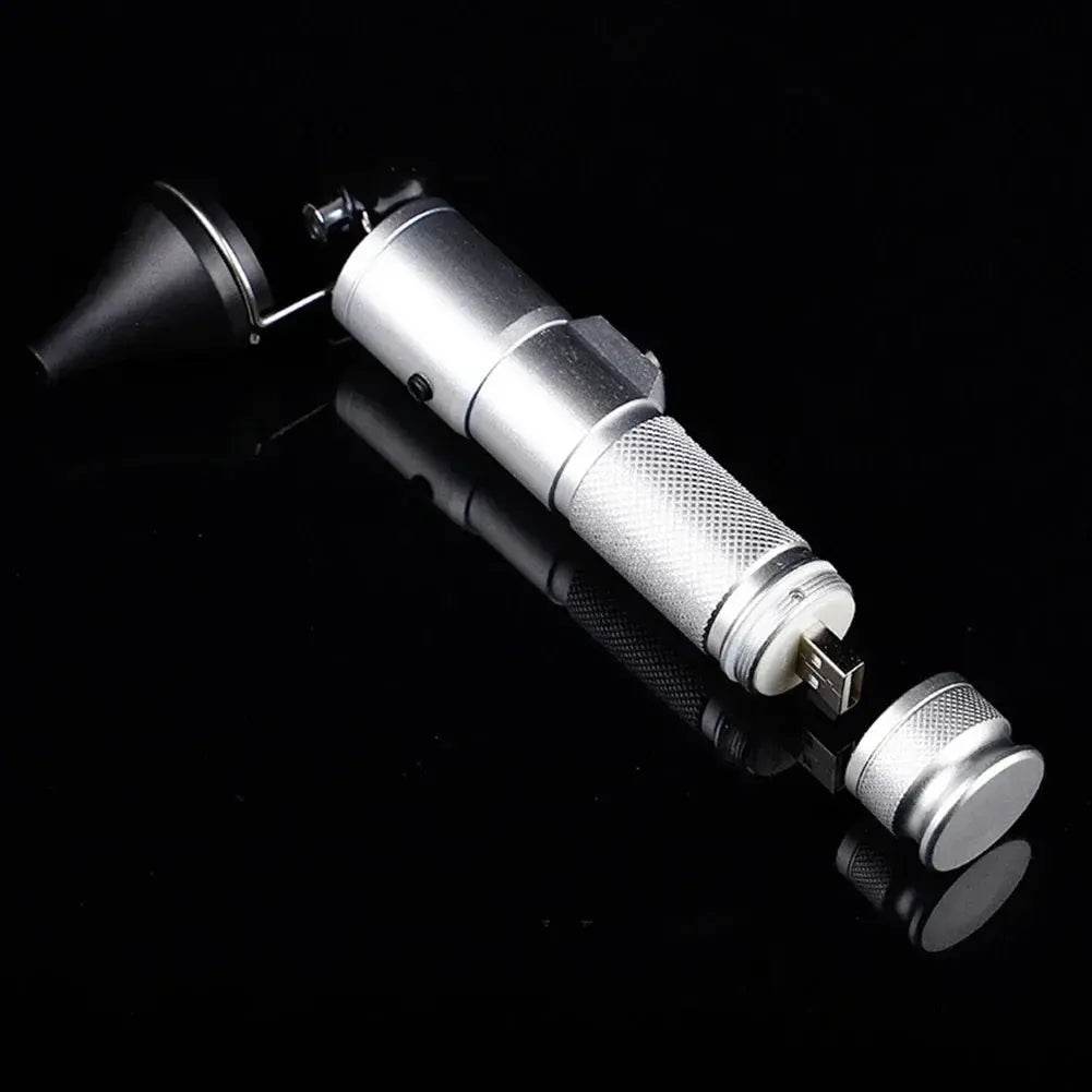 Handheld LED Otoscope, USB Charging Silver