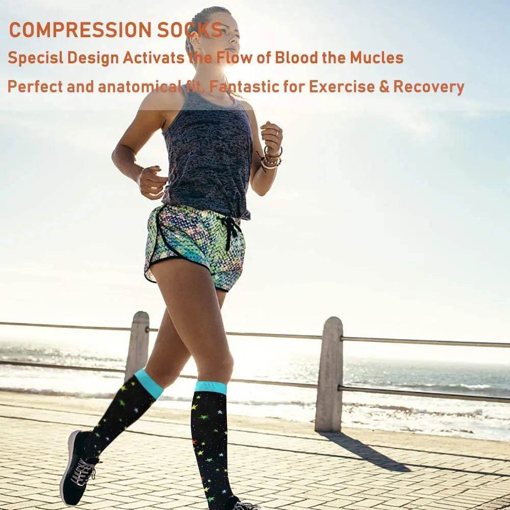 Compression Socks Men Women Running Sports Compression Stocking For Anti Fatigue Pain Relief Knee Prevent Varicose Veins Socks