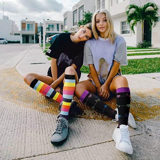 Men Women Socks Compression Socks Elastic Sports Beautiful Leg Nurse Stocking Jogging Climbing Cycling Flight Excercise