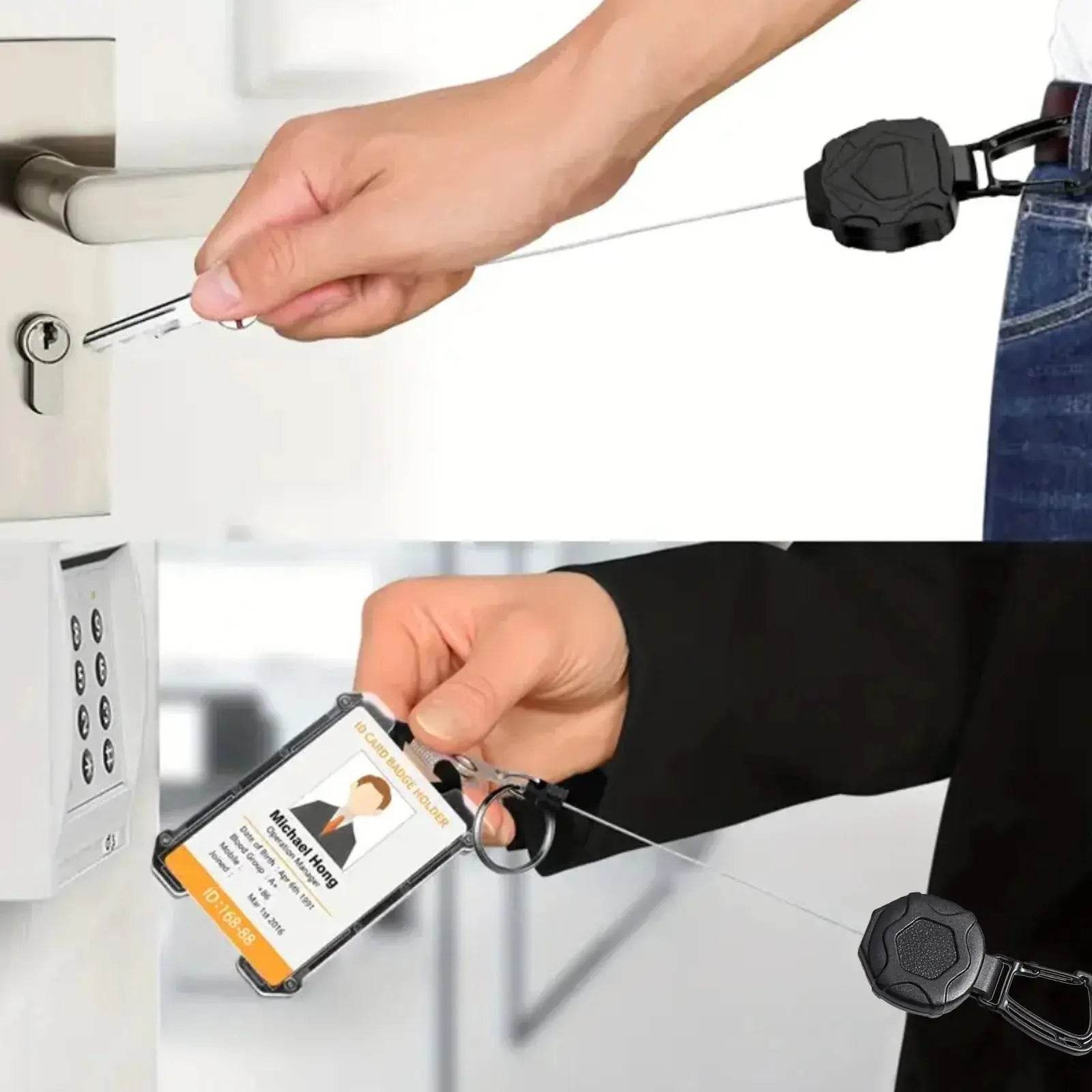 Heavy Duty Retractable Badge Reel, Carabiner Key Chain