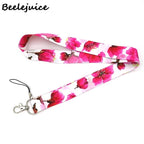 Red Flowers Art Retractable Badge Reel Lanyard Nurse ID Business Credit Card Work Card Badge Holder Office Student Clips ID Card Neck Lanyard