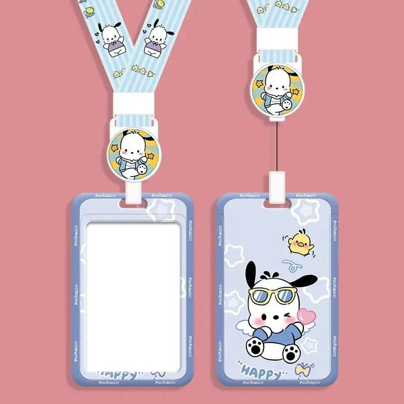 Hello Kitty ID Badge Reel, Card Holder, Neck Lanyard Blue