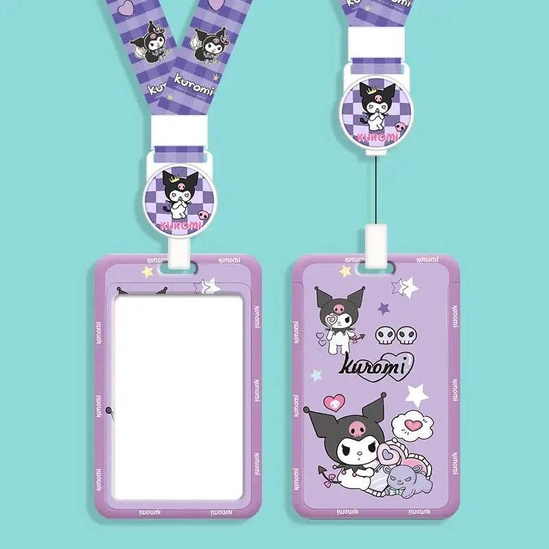 Hello Kitty ID Badge Reel, Card Holder, Neck Lanyard PURPLE