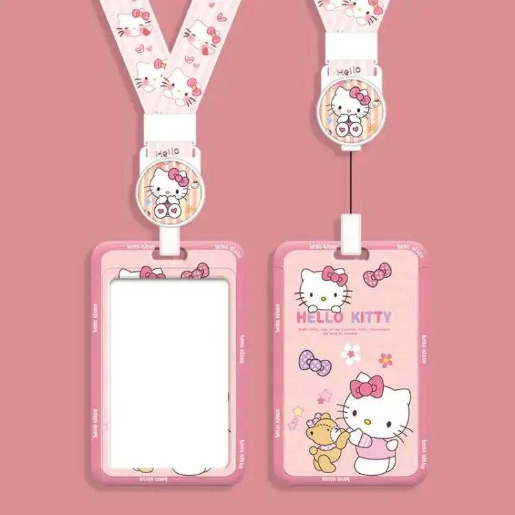 Hello Kitty ID Badge Reel, Card Holder, Neck Lanyard Red