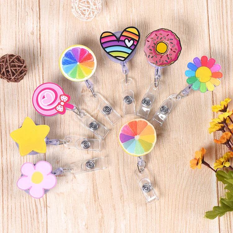 New Nurse Doctor Retractable Badge Reel with Horizontal Style Students ID Business Card Work Card Badge Holder Office Supplies