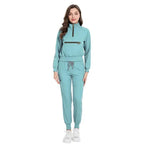 Long Sleeve Scrub Jacket and Matching Pants Set, Jogging Style, Scrubs Sets 42035-Light blue
