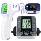 Medical Arm Blood Pressure Cuff, Thermometer, Pulse-Ox Set, Nurse, Doctor Set 2