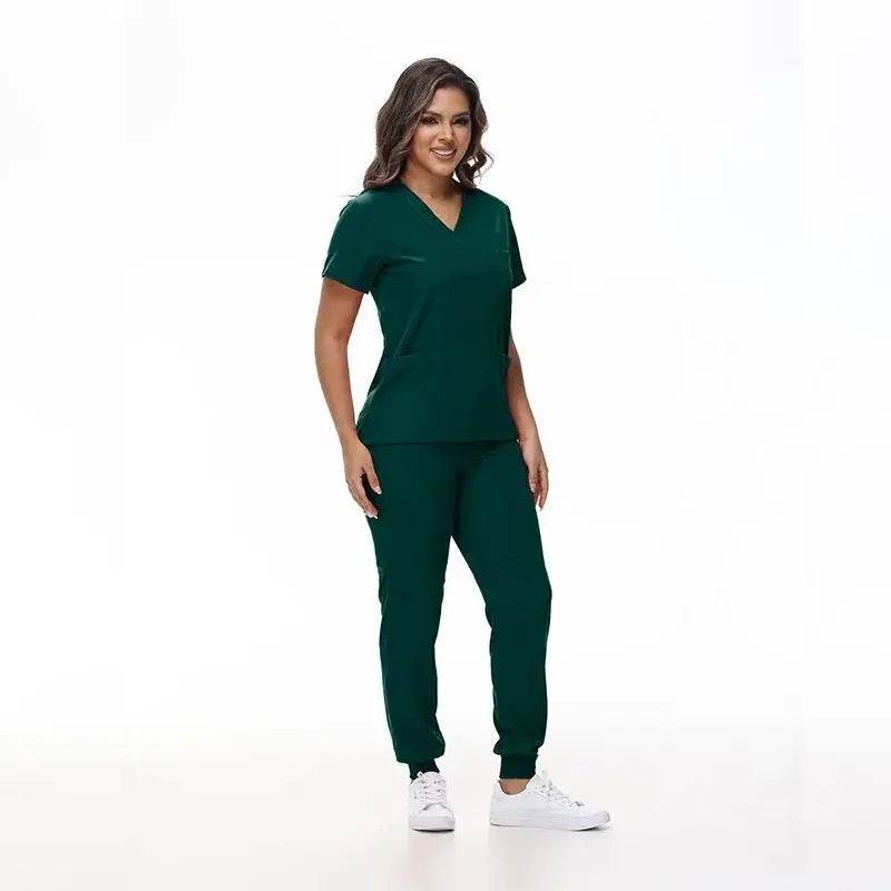 Medical Scrubs, Uniform, Doctor and Nurse Scrubs, Quick-Dry, 2 Piece Set Top and Jogger Style Bottom