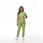Medical Scrubs, Uniform, Doctor and Nurse Scrubs, Quick-Dry, 2 Piece Set Top and Jogger Style Bottom Mint Green