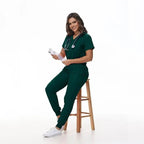 Medical Scrubs, Uniform, Doctor and Nurse Scrubs, Quick-Dry, 2 Piece Set Top and Jogger Style Bottom Hunter