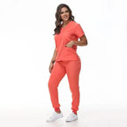 Medical Scrubs, Uniform, Doctor and Nurse Scrubs, Quick-Dry, 2 Piece Set Top and Jogger Style Bottom