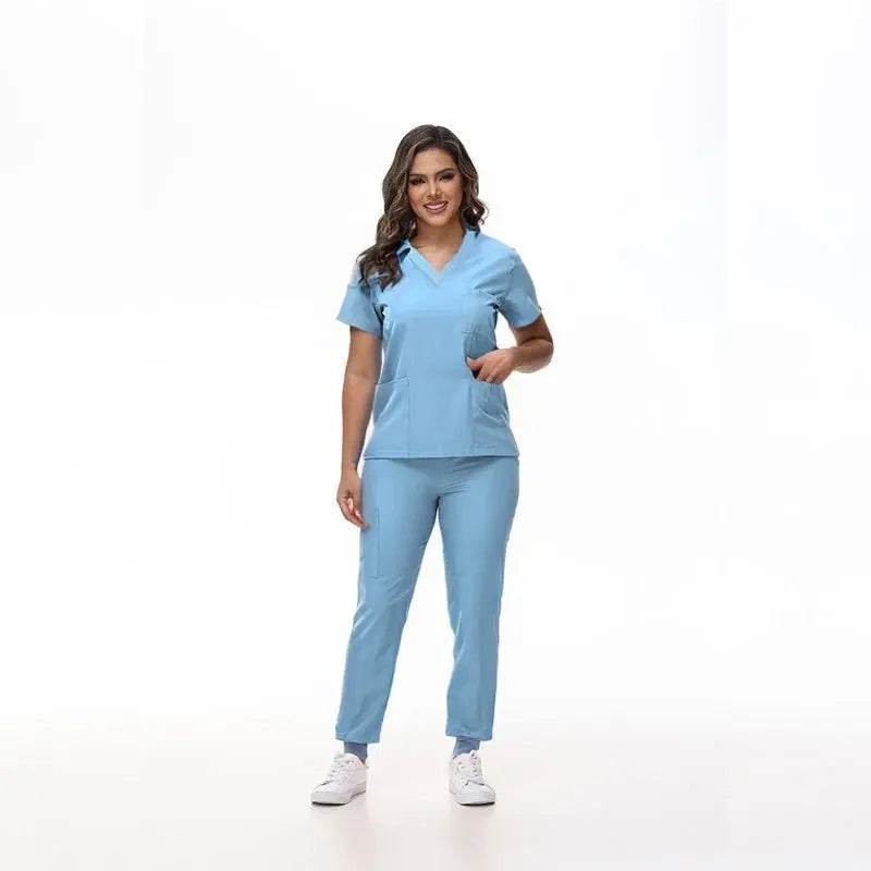 Medical Scrubs, Uniform, Doctor and Nurse Scrubs, Quick-Dry, 2 Piece Set Top and Jogger Style Bottom