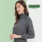 Medical Uniform Scrubs Jacket for Nurse, Doctor, Tech, Long Sleeves, Pockets