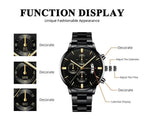 Men's Stainless Steel Watch, Luxury Calendar Quartz Wrist Watch, Men's Business Watch