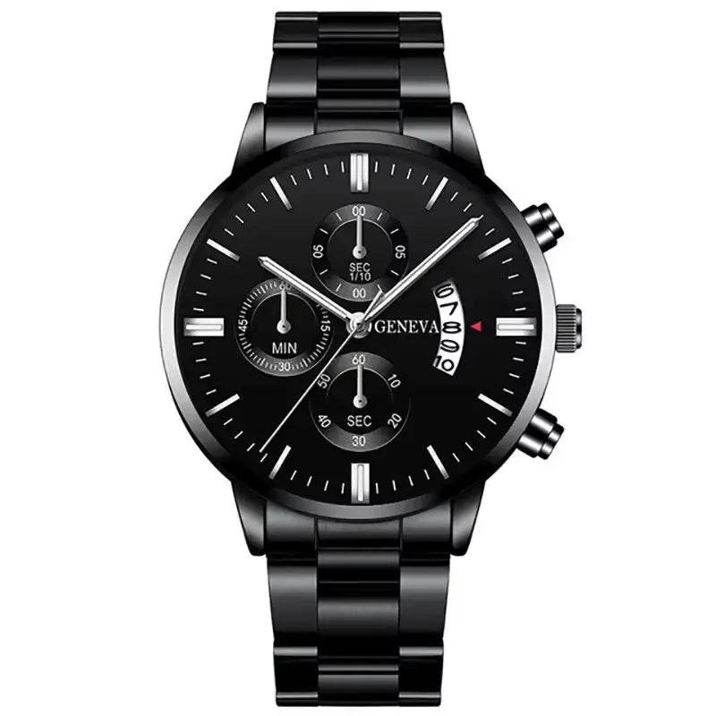 Men's Stainless Steel Watch, Luxury Calendar Quartz Wrist Watch, Men's Business Watch Other