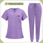 Unisex Multicolor Medical Scrubs - Stylish Hospital Scrub Uniform Sets 42122-Purple