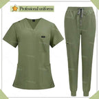 Unisex Multicolor Medical Scrubs - Stylish Hospital Scrub Uniform Sets 42122-Green