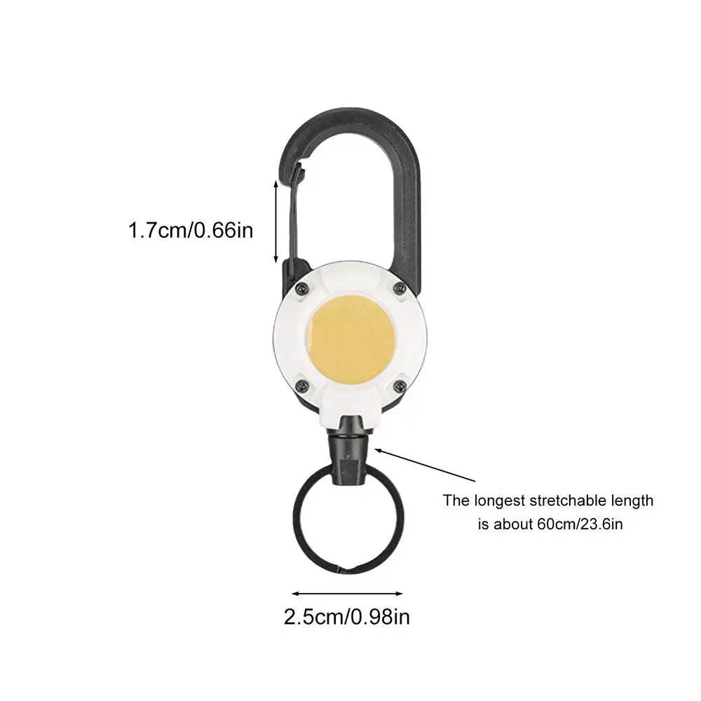 Heavy Duty Retractable Pull Badges, ID Reel Carabiner, Key Chain Key Holder White United States