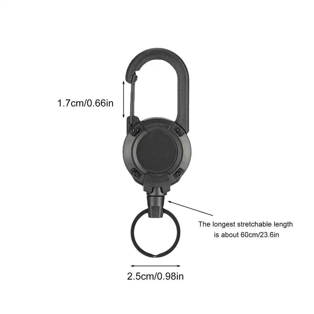 Heavy Duty Retractable Pull Badges, ID Reel Carabiner, Key Chain Key Holder Black United States