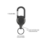 Heavy Duty Retractable Pull Badges, ID Reel Carabiner, Key Chain Key Holder Black United States