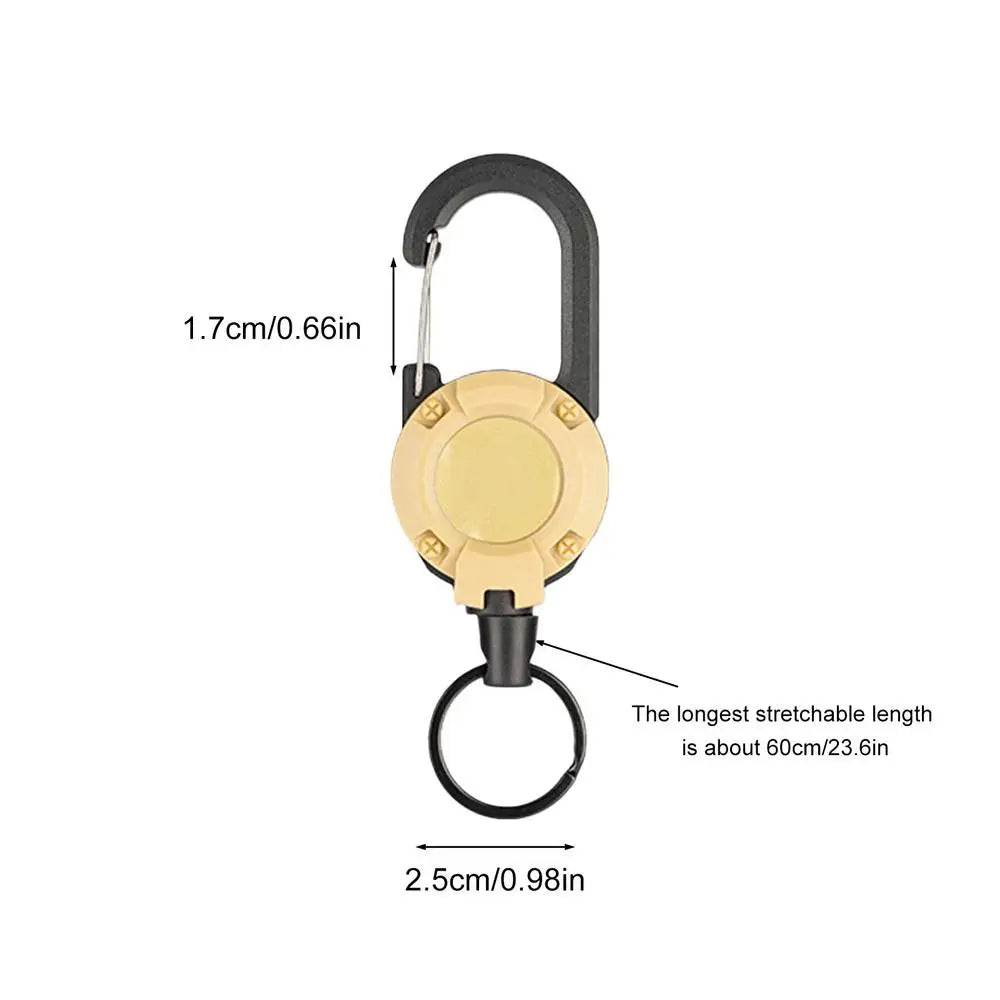 Heavy Duty Retractable Pull Badges, ID Reel Carabiner, Key Chain Key Holder Khaki United States