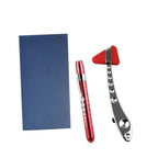 Neurological Diagnostic Percussor, Reflex Percussion Hammer Set with LED Penlight Red