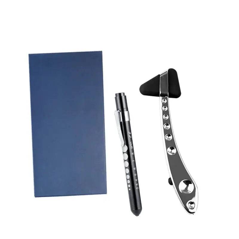 Neurological Diagnostic Percussor, Reflex Percussion Hammer Set with LED Penlight black