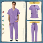 Unisex Medical Scrub Sets for Healthcare Professionals - Surgical and Medical Workwear 42168-Purple