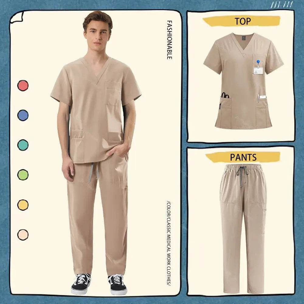 Unisex Medical Scrub Sets for Healthcare Professionals - Surgical and Medical Workwear 42168-Apricot