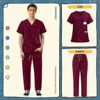 Unisex Medical Scrub Sets for Healthcare Professionals - Surgical and Medical Workwear 42168-Burgundy