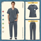 Unisex Medical Scrub Sets for Healthcare Professionals - Surgical and Medical Workwear 42168-Grey