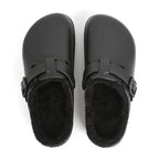 Nurses Shoes, Doctors Shoes, Waterproof Slide-on, Non-slip Clogs Black Fleece-lined