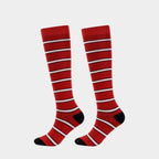 New Arrival Compression Socks Pressure Calf Socks Sports Long Socks for Running Nurse Socks Elastic Leggings Compression Stockings Striped red