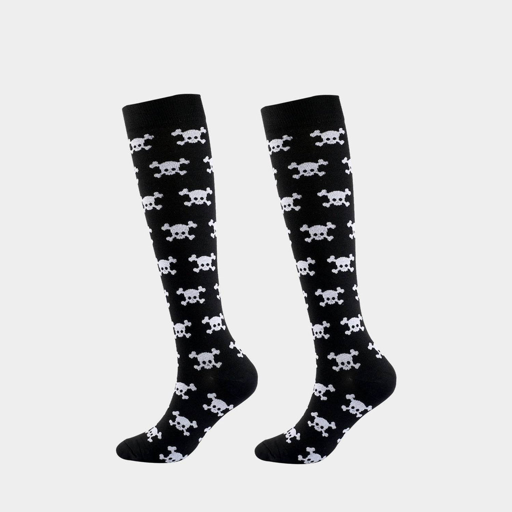New Arrival Compression Socks Pressure Calf Socks Sports Long Socks for Running Nurse Socks Elastic Leggings Compression Stockings Skull