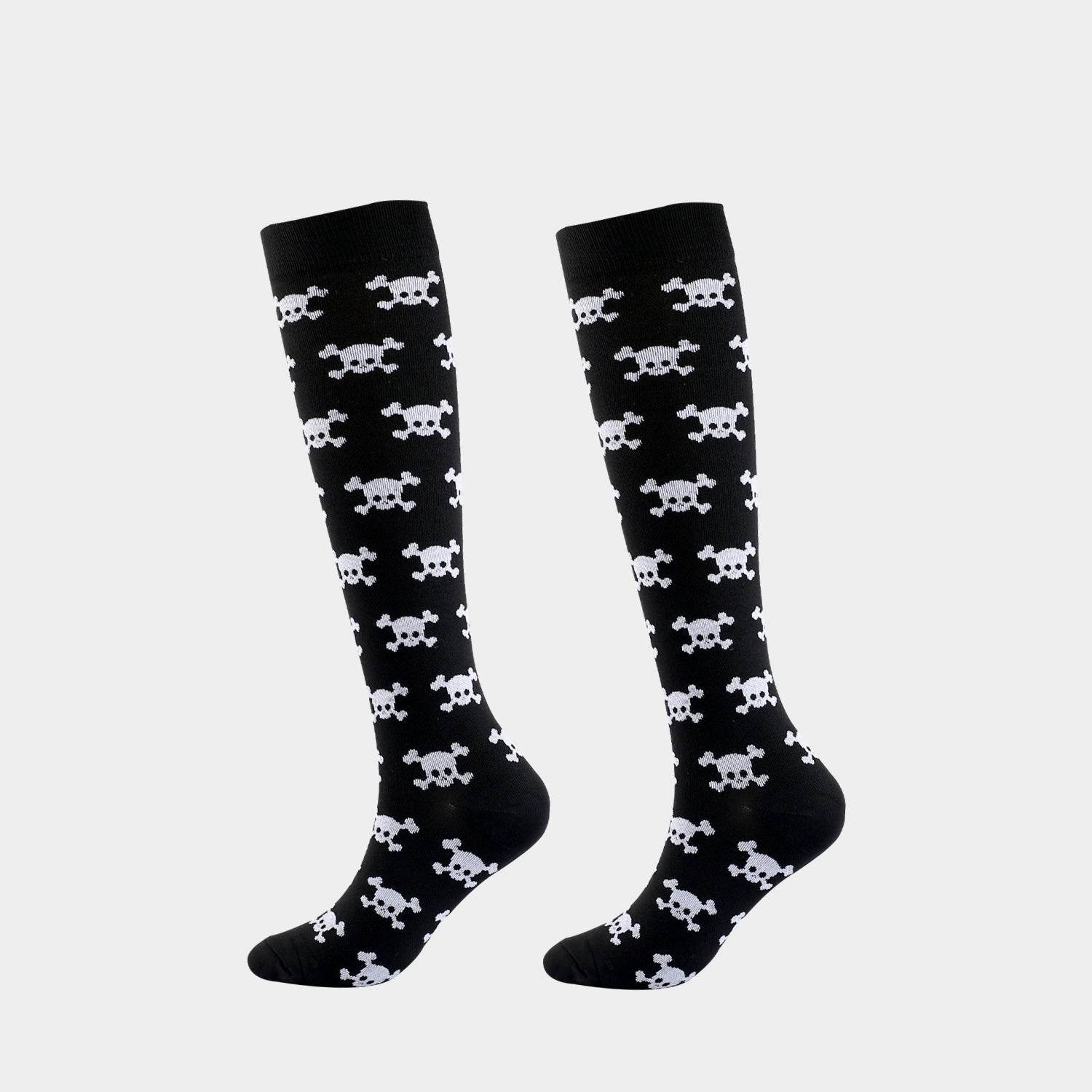 New Arrival Compression Socks Pressure Calf Socks Sports Long Socks for Running Nurse Socks Elastic Leggings Compression Stockings Skull