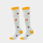 New Arrival Compression Socks Pressure Calf Socks Sports Long Socks for Running Nurse Socks Elastic Leggings Compression Stockings Fried egg