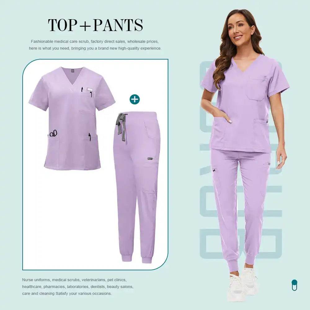 Premium Healthcare Scrub Sets for Professionals - High-Quality Scrubs 42118-Light Purple