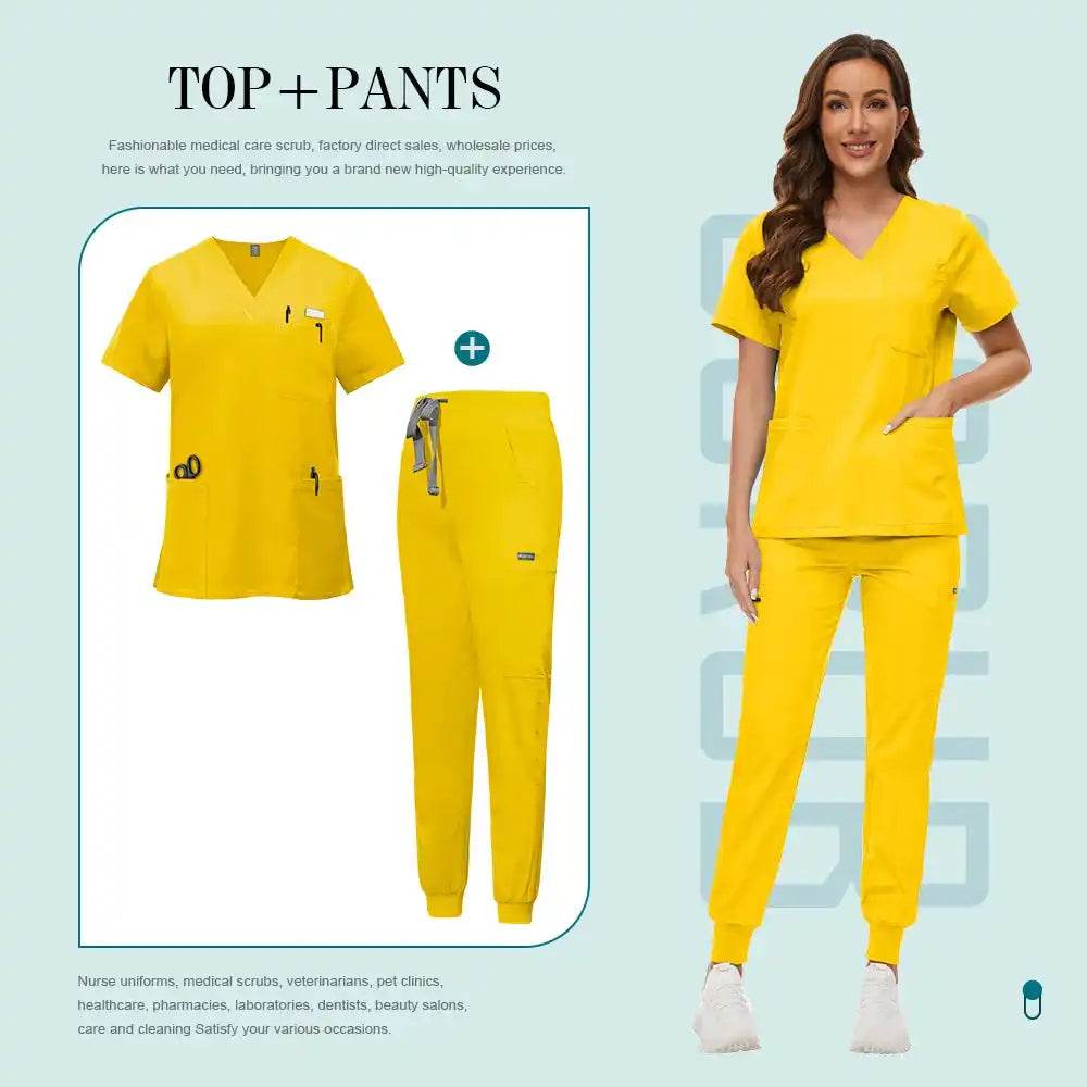 Premium Healthcare Scrub Sets for Professionals - High-Quality Scrubs 42118-Yellow