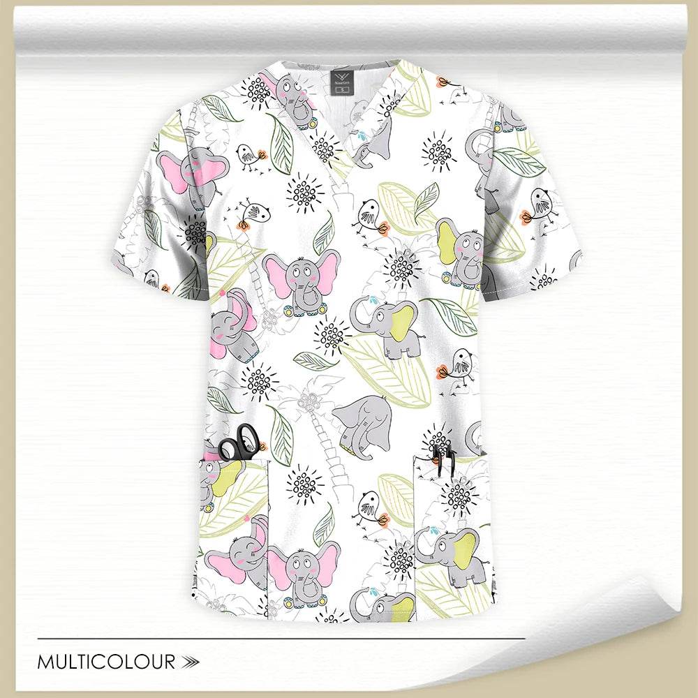 Printed Nurse Scrubs Tops - Stylish Uniforms for Doctors and Nurses 64001-22