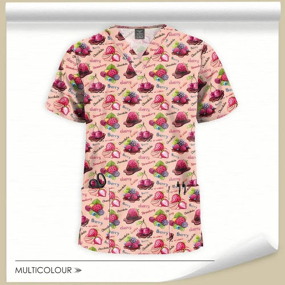 Printed Medical Scrub Tops | Stylish Uniform Medical Tops 64001-30