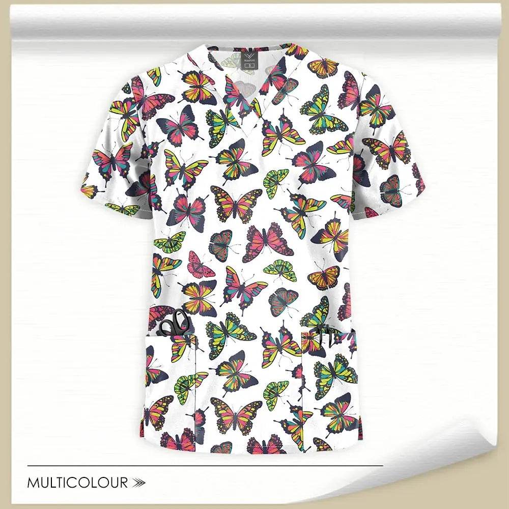 Printed Medical Scrubs Tops for Hospital Workers, Nurses, MDs, and Techs 64001-25