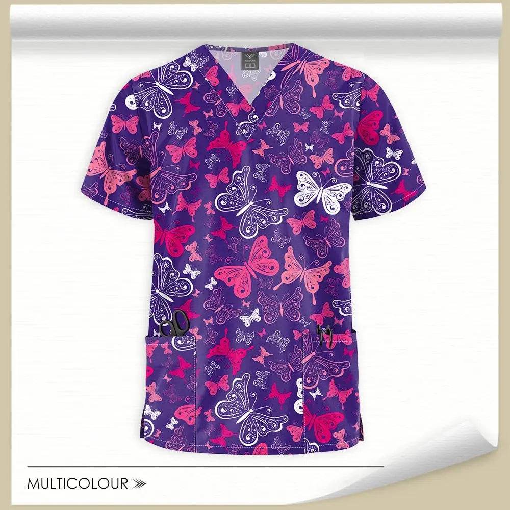 Printed Women's Scrub Tops for Comfort and Style 64001-26