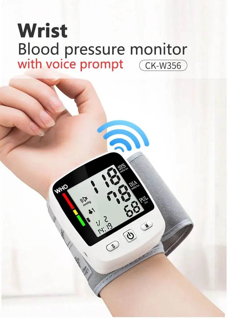 Rechargeable Digital Blood Pressure Monitor, Wrist Electronic BP Cuff